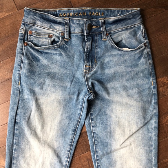 American Eagle Outfitters Light Wash Next Level Flex Skinny Jegging Jeans Sz 26 - Picture 4 of 14